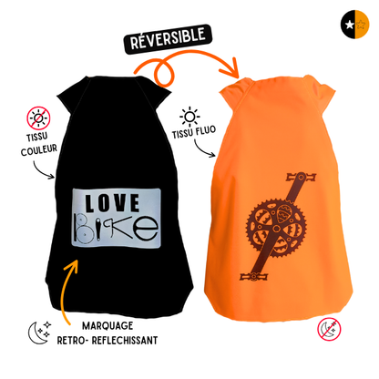 Gilet fluo Reversible - Love Bike & Pédalier