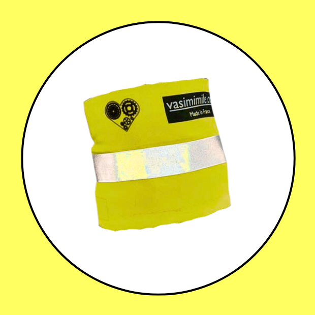 Serre-pantalon fluo réfléchissant - Motif coeur